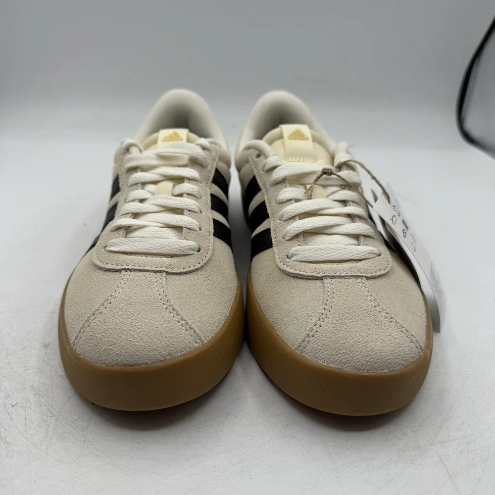 Adidas VL Court 3.0 Shoes Womens Sz‎ 6 Cream/Beige Black Sneakers Casual KI6728